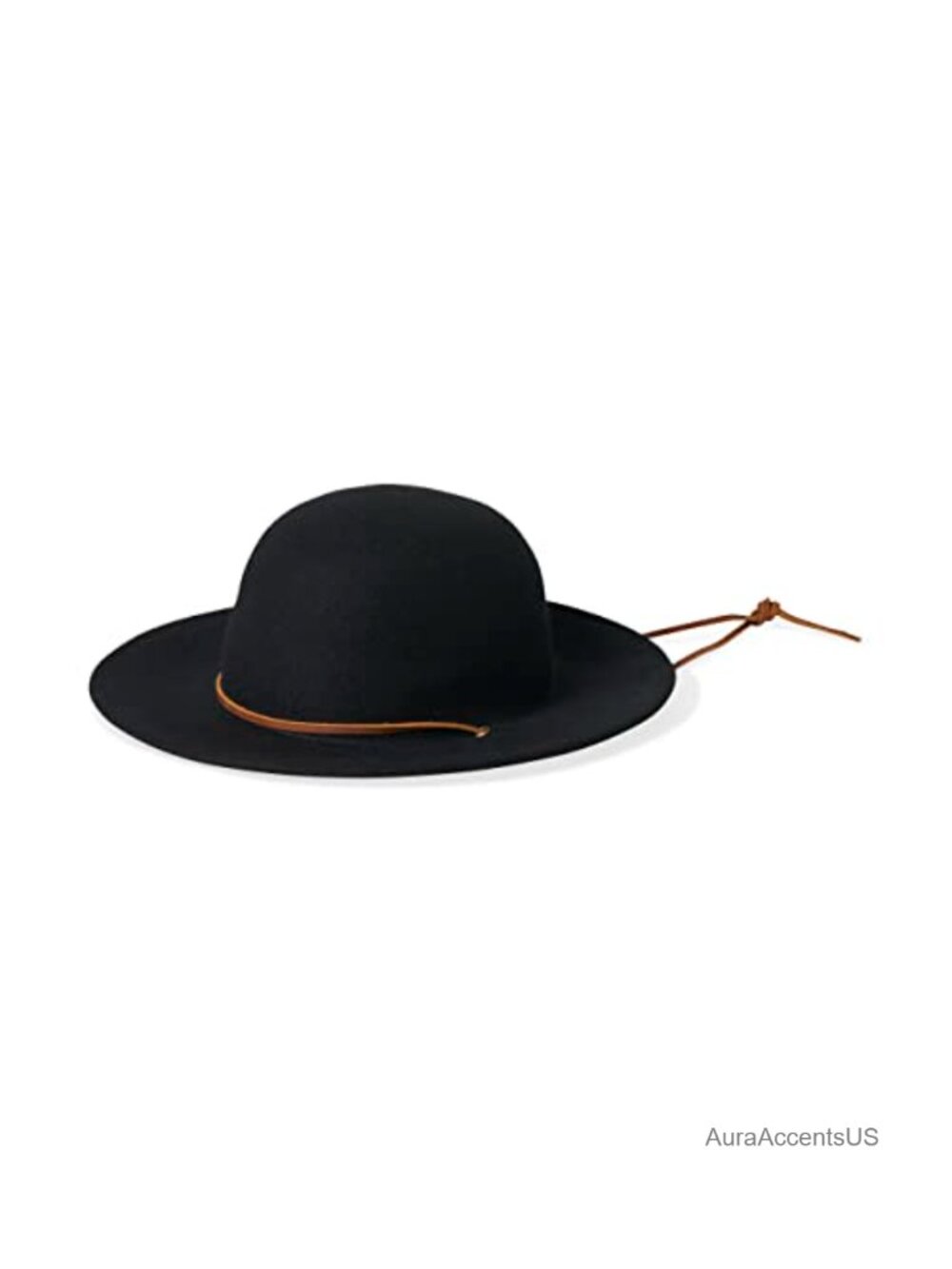 Wide Brim Wool Felt Fedora Hat with Leather Strap Unisex